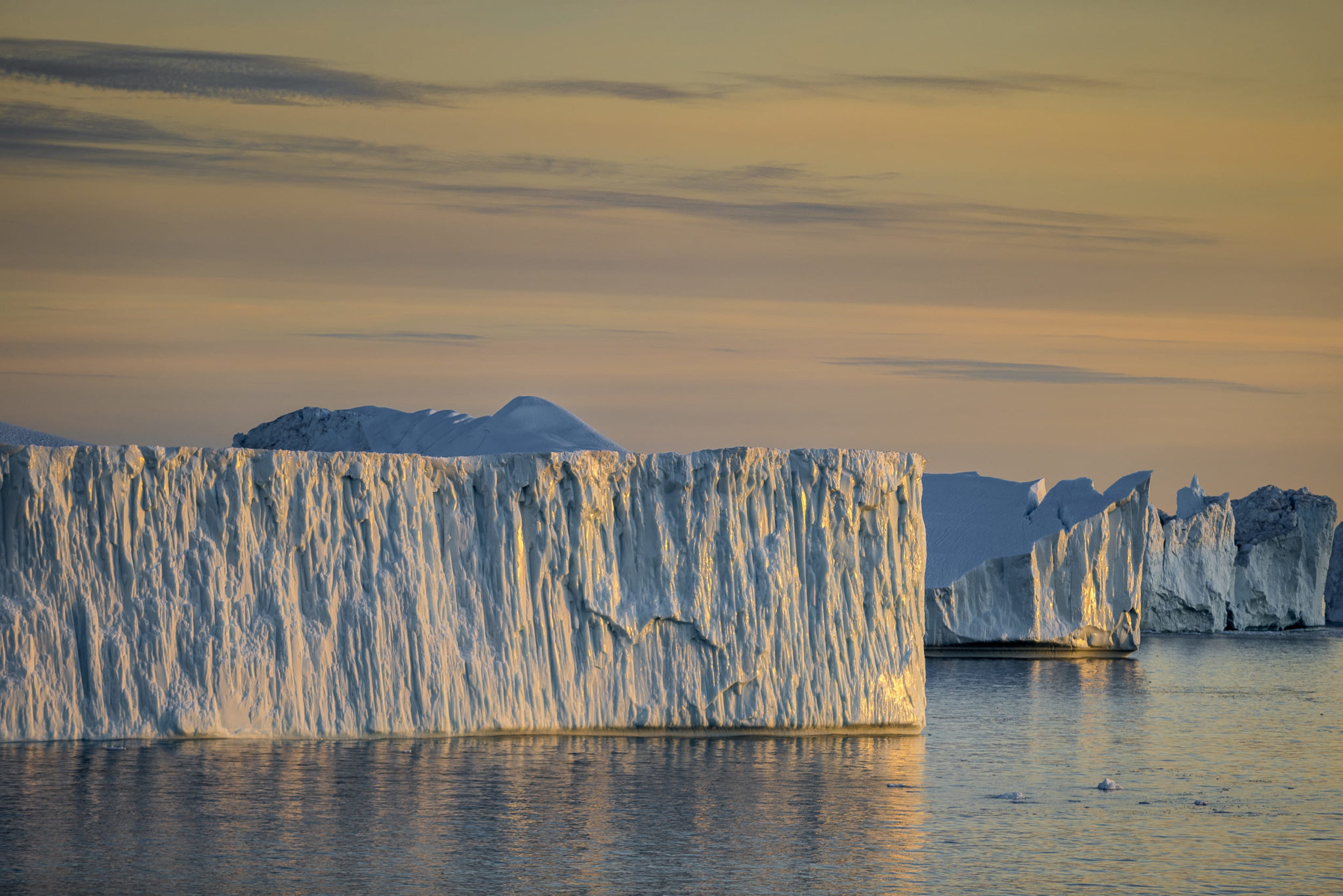 Ilulissat Icefjord at sunset, Greenland, Richard I'Anson