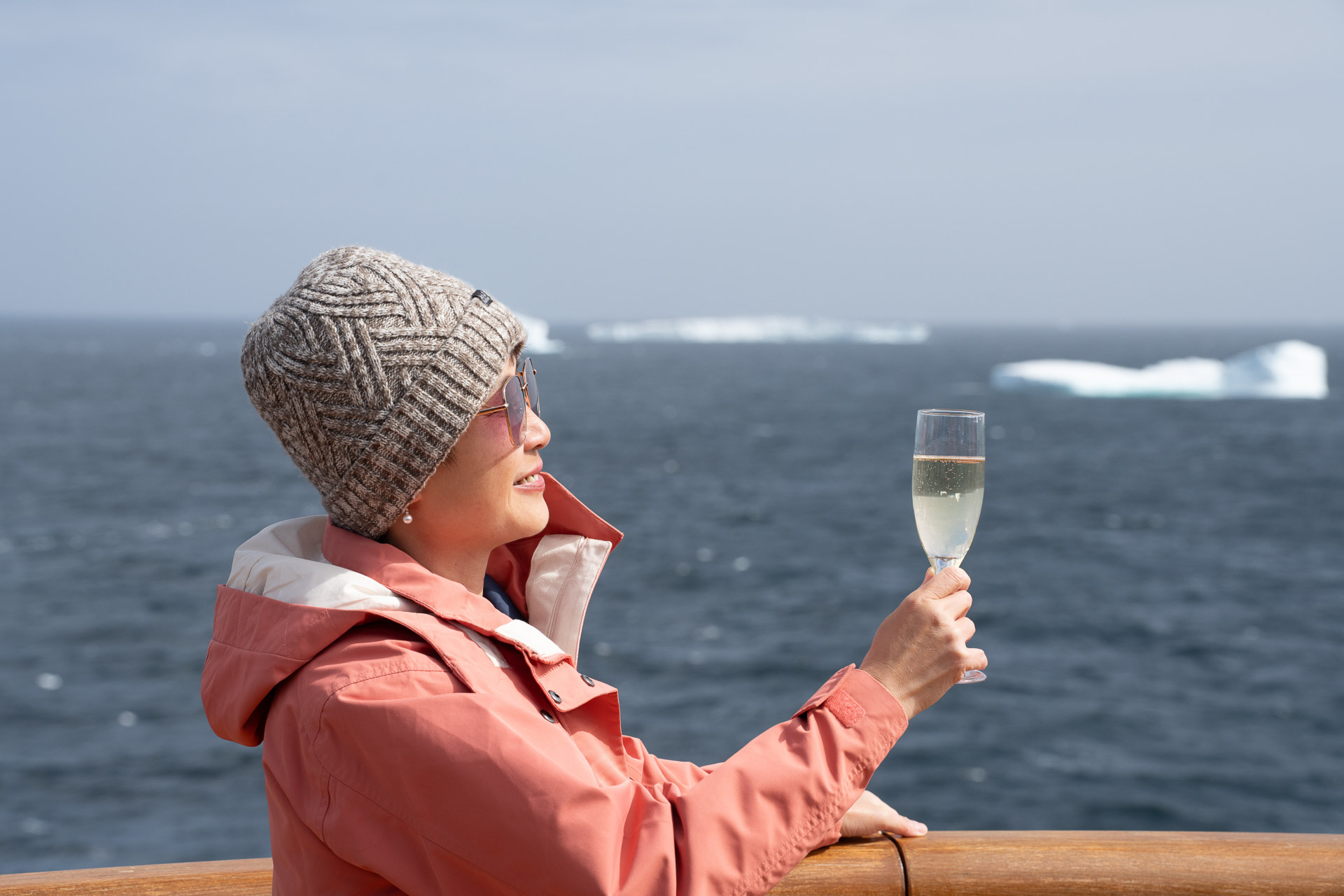 Celebrating Crossing the Antarctica Circle, Jamie Lafferty Celebrating Crossing the Antarctica Circle, Jamie Lafferty